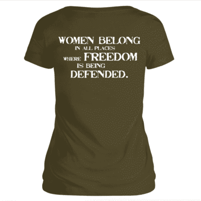 Lady Vet Women Belong V-Neck, Back View
