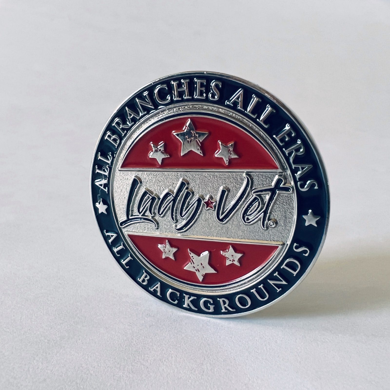 Lady Vet Challenge Coin - All Branches, All Eras, All Backgrounds