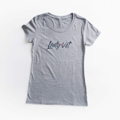Lady Vet Logo Tee in light heather gray