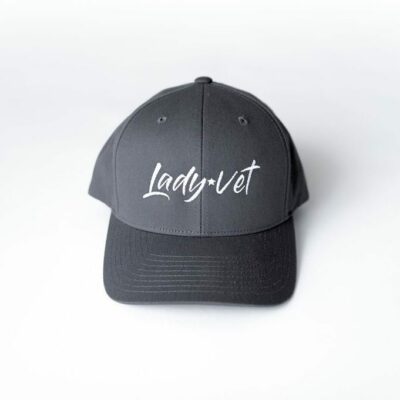 Lady Vet Ball Cap in Charcoal with white stitching