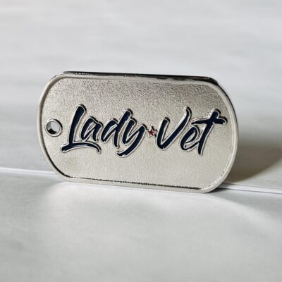 Front of a Lady Vet Dog Tag Challenge Coin